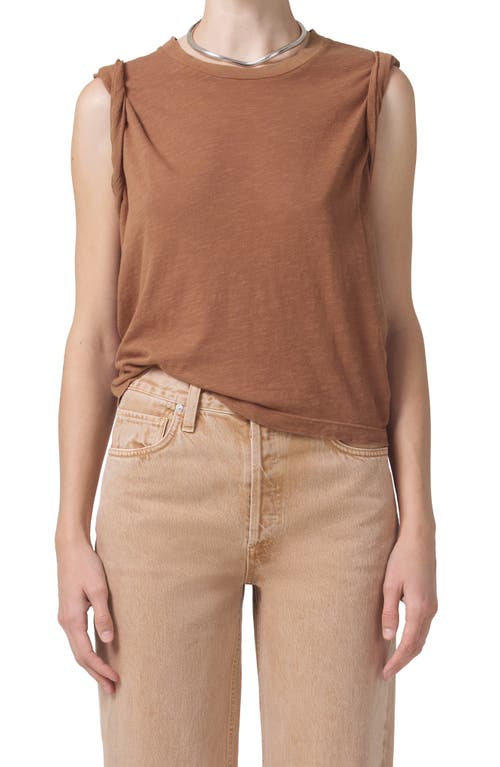 Shop Citizens Of Humanity Kelsey Roll Sleeve T-shirt In Malt Ball