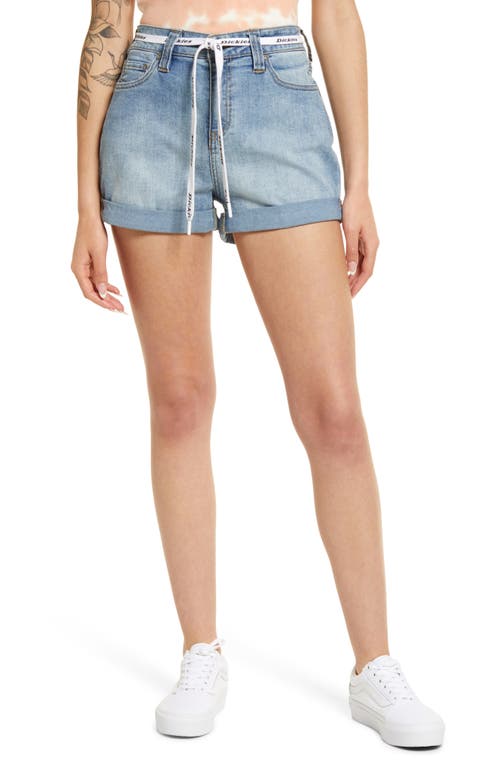 Dickies Shoelace Belted Shorts in Super Light Wash