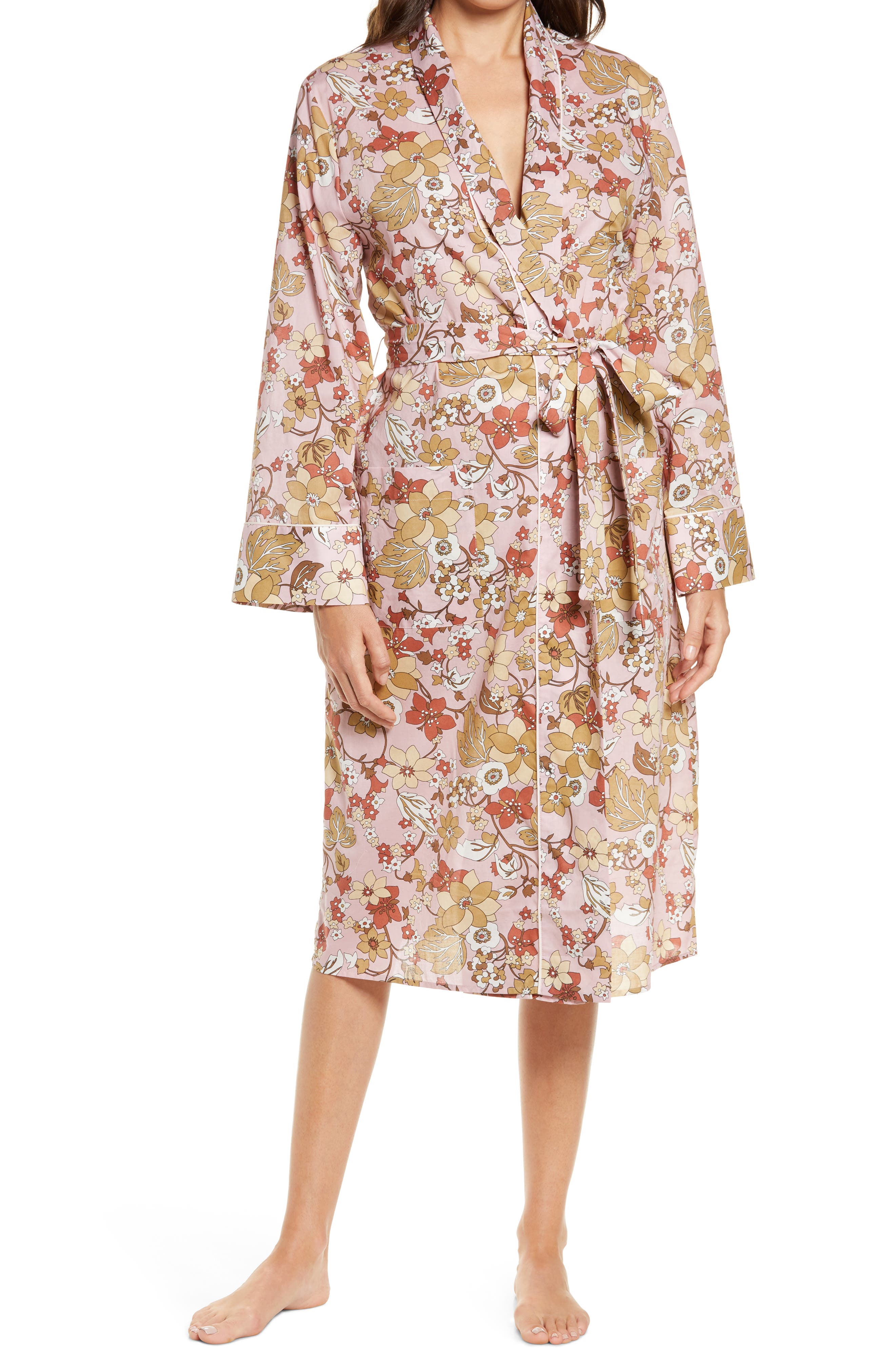 floral cotton robe