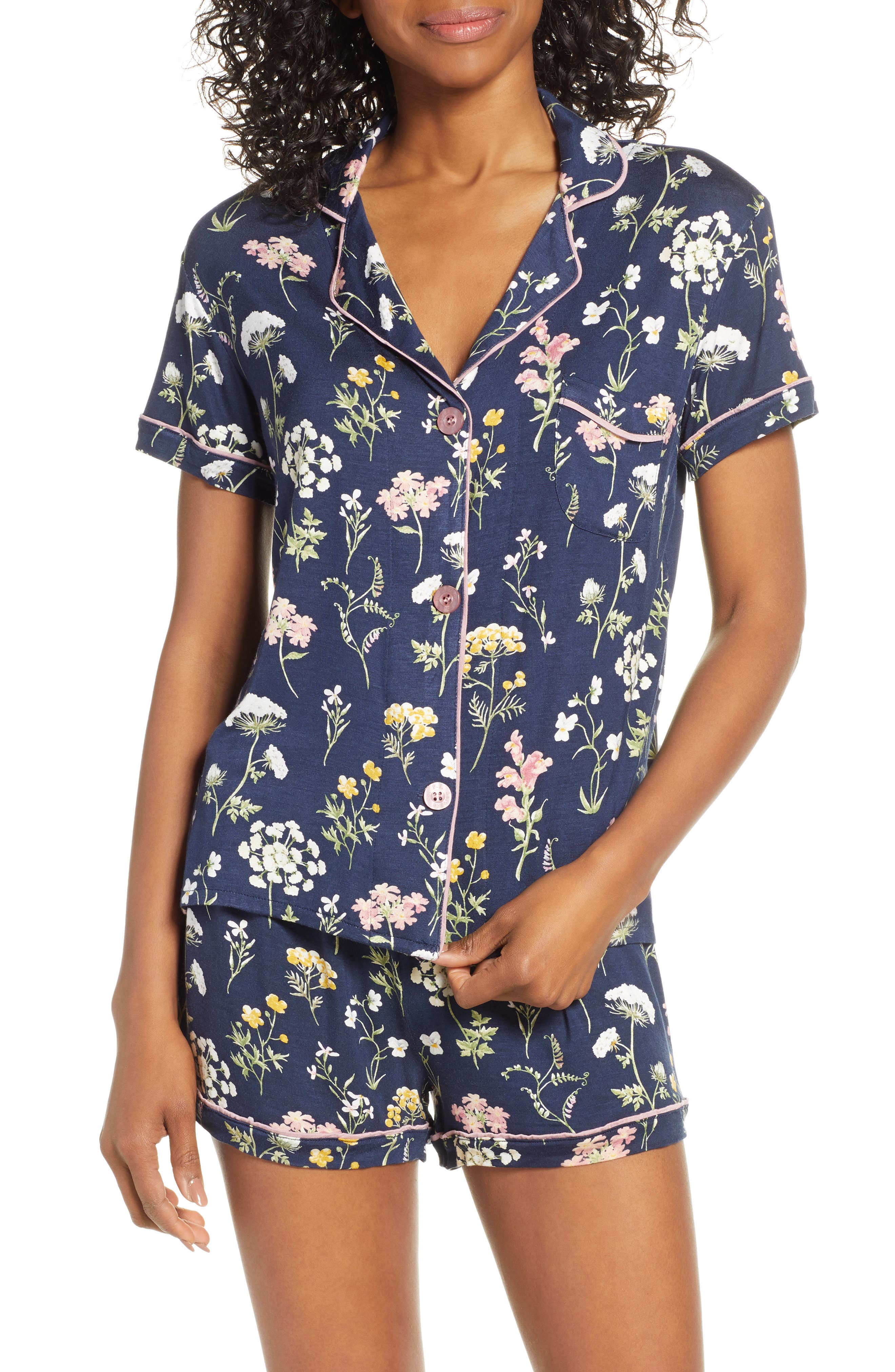Pj Salvage Dreams Bloom Short Pajamas, Blue