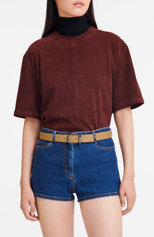 Longchamp Essential Leather Belt In Fawn