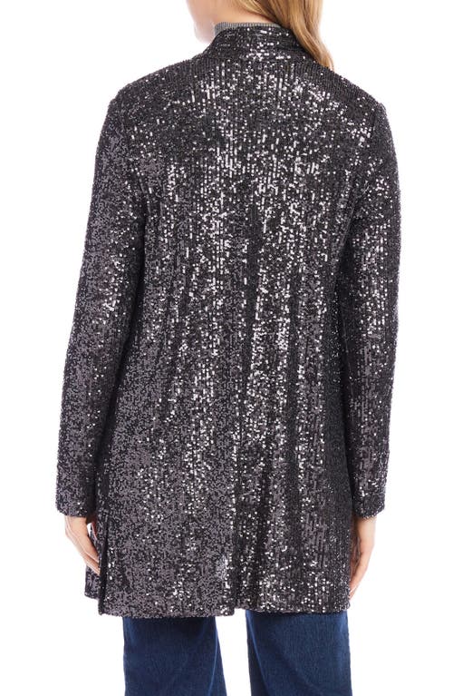 Karen Kane Sequin Jacket In Black Sequin In Smoke