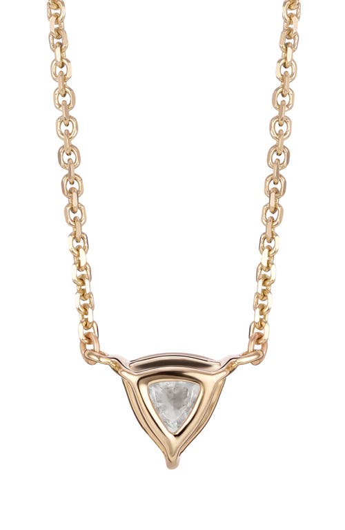 Shop Lightbox 0.375-carat Lab Grown Trillion Diamond Necklace In White/14 Yellow Gold