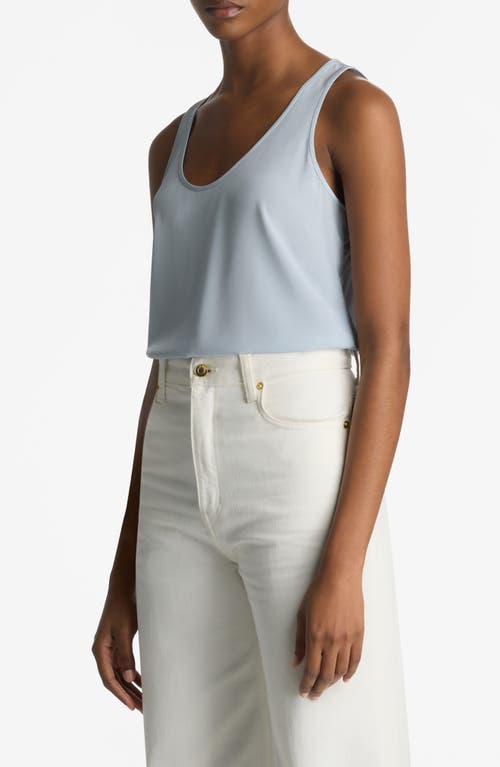 Shop St John St. John Collection Silk Crêpe De Chine Tank In Powder Blue