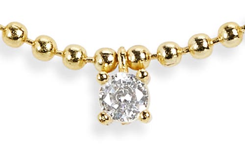Argento Vivo Sterling Silver Cubic Zirconia Ball Chain Frontal Necklace In Gold
