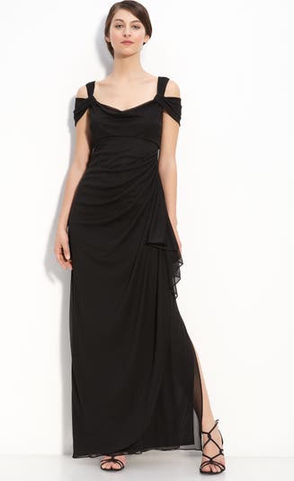 Alex Evenings Cold Shoulder Ruffle Gown | Nordstrom