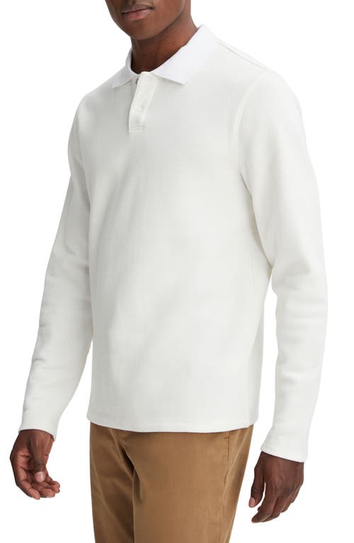 Vince Long Sleeve Cotton Piqué Polo in Off White at Nordstrom, Size Xx-Large