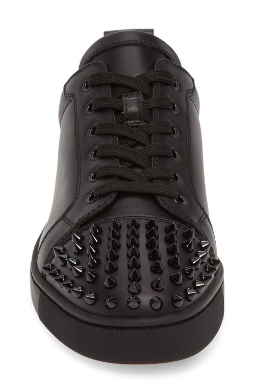 Shop Christian Louboutin Louis Junior Spikes Sneaker In Black/black