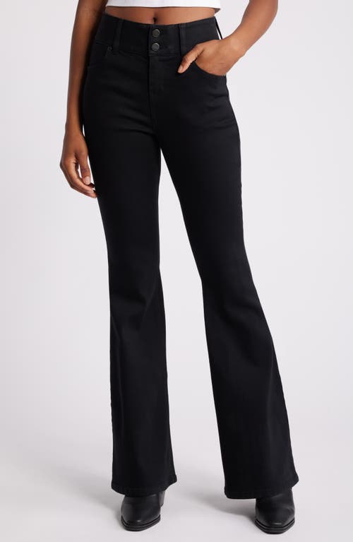 Shop 1822 Denim Fit & Lift High Waist Flare Jeans In Black