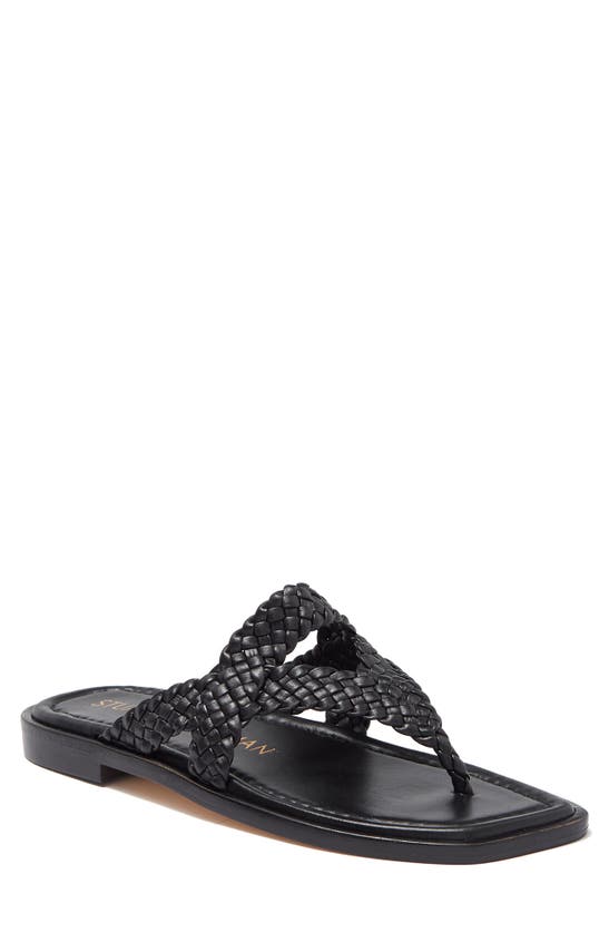 Stuart Weitzman Rosie Flat Sandal In Black