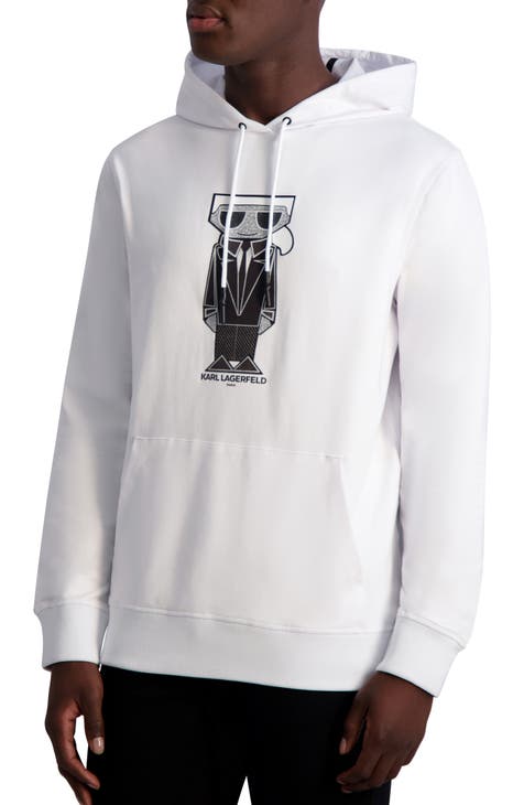 Karl Lagerfeld color block logo hoodie in gray