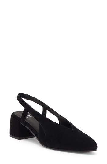 Eileen Fisher Gals Womens Block Heel Suede Slingback Heels In Black