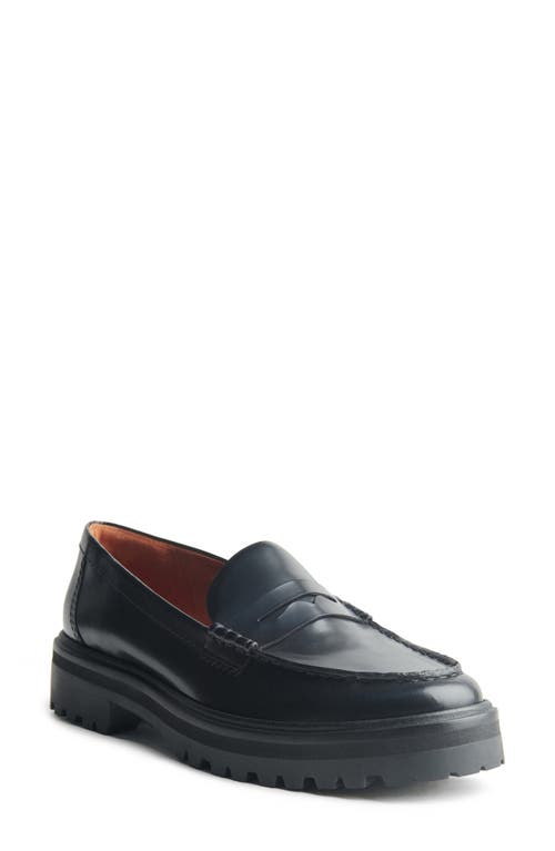 Reformation Agathea Platform Penny Loafer In Black