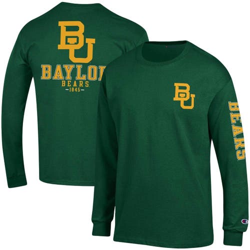 Men's Champion Green Baylor Bears Team Stack Long Sleeve T-Shirt