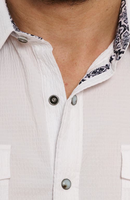 Shop Robert Graham Cantina Seersucker Snap-up Western Shirt In White