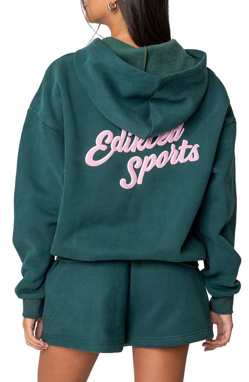 Shop Edikted So Sporty Hoodie In Green