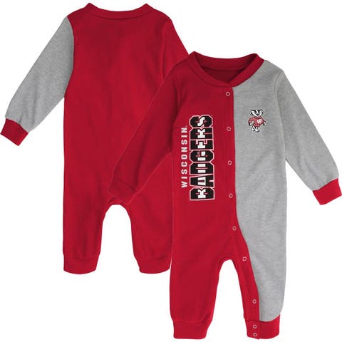 Outerstuff Infant Heather Gray Chicago Cubs Extra Base Hit Raglan Full-Snap Romper at Nordstrom, Size 24 M