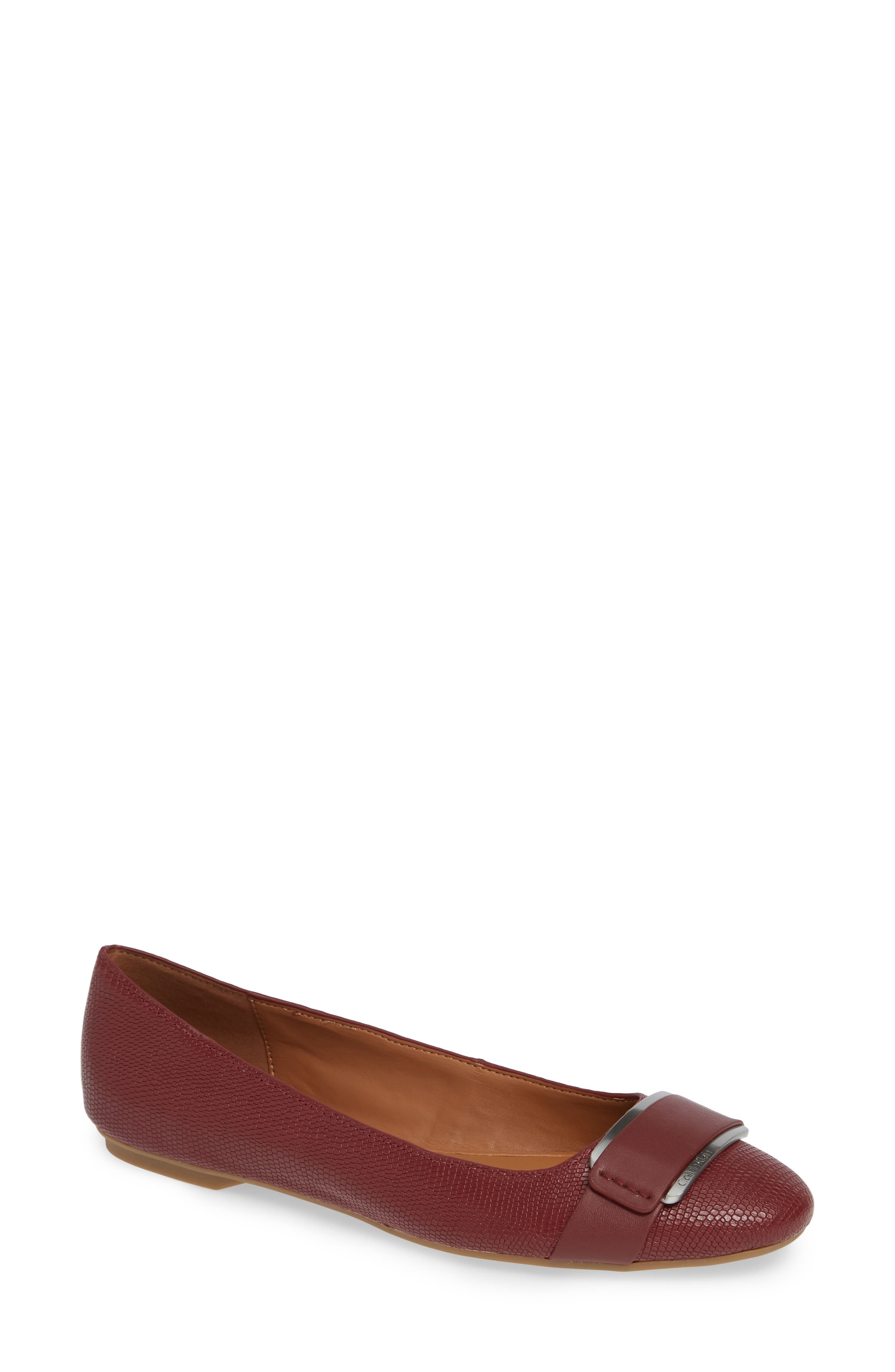 Calvin Klein Oneta Ballet Flat, Red