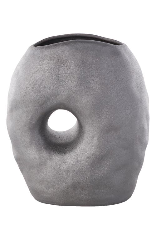 Ginger Birch Studio Abstract Textured Vase In Gray