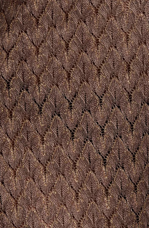 Ramy Brook Cassie Zigzag Long Sleeve Knit Cover-up Dress In Brown