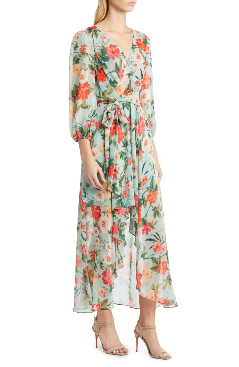 Eliza J Floral Long Sleeve HighLow Dress Nordstromrack