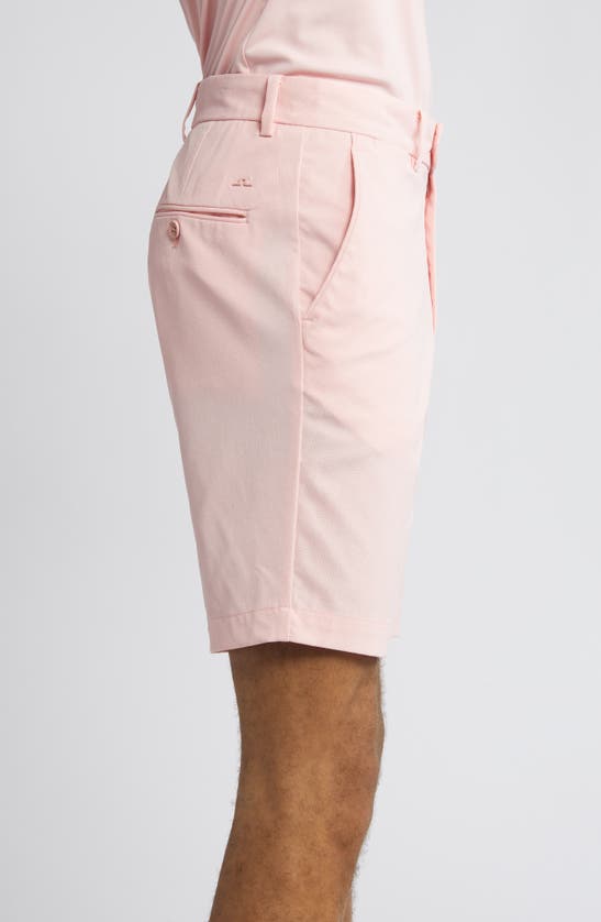 Shop J. Lindeberg Vent Flat Front Performance Golf Shorts In Powder Pink