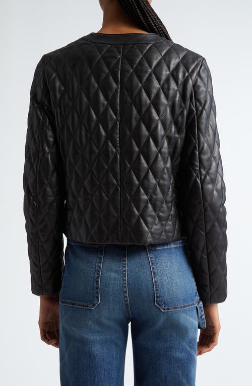 Shop Nili Lotan Amy Quilted Leather Jacket In Black