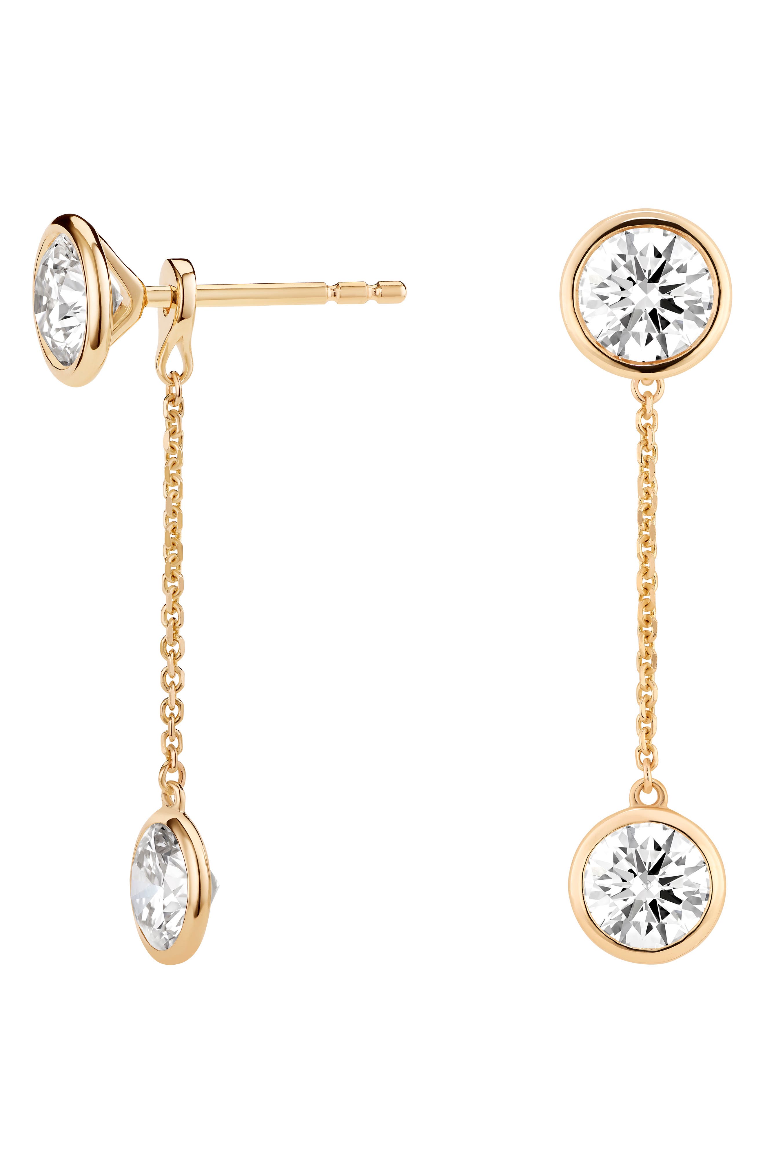 LIGHTBOX 1Carat Lab Created Diamond Drop Earring Chain Enhancers
