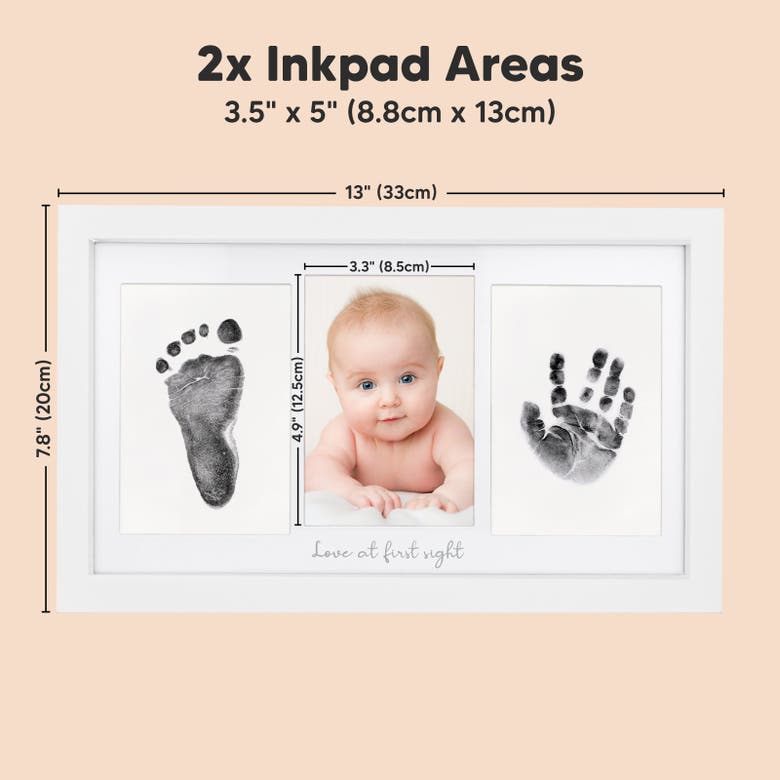 Shop Keababies Duo Clean Touch Inkless Hand & Footprint Frame Kit In Alpine White