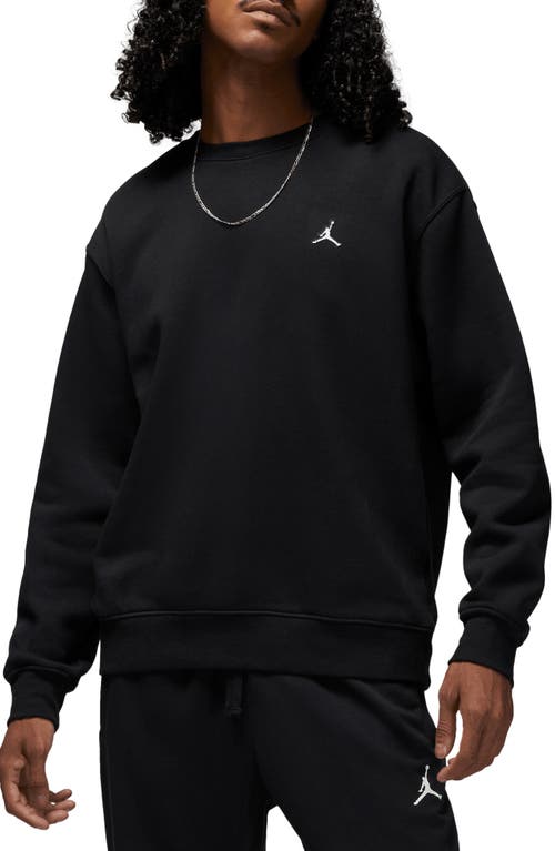Fleece Crewneck Sweatshirt in Black/White