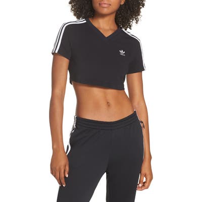 Adidas Crop Logo Tee, Black
