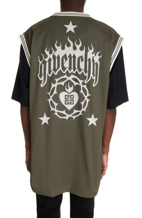 Shop Givenchy Casual Fit Double Layer T-shirt In Black/khaki