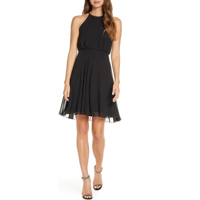Sho Embellished Blouson Cocktail Dress, Black
