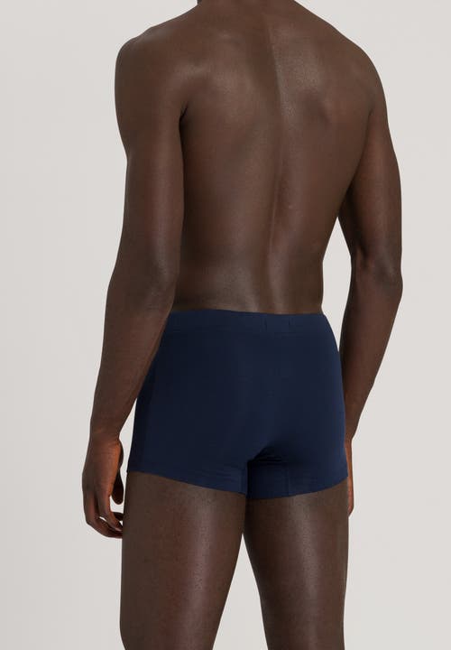 Hanro Men's 2-pack Cotton Essentials Boxer Briefs In Light Melange/deep Navy