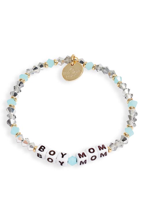 Little Words Project Boy Mom Stretch Bracelet In Blue/white