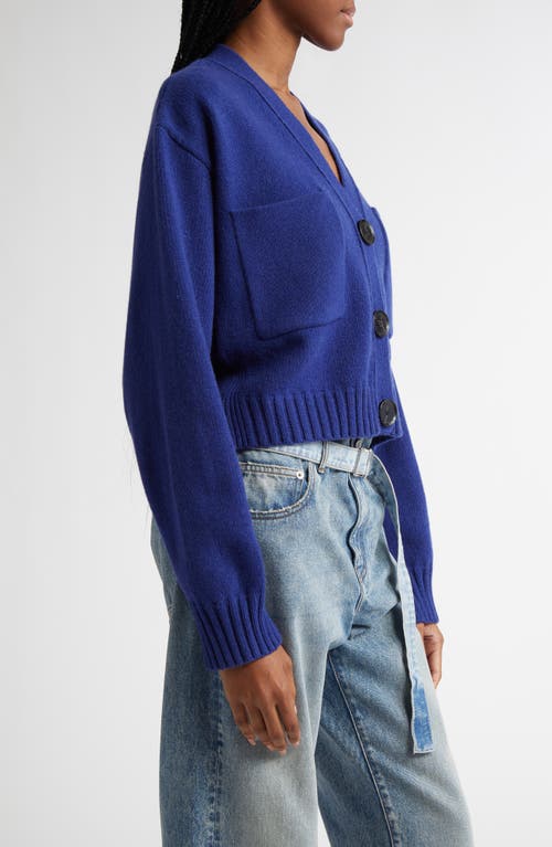 Proenza Schouler Sofia Oversize Cashmere Crop Cardigan In Cobalt