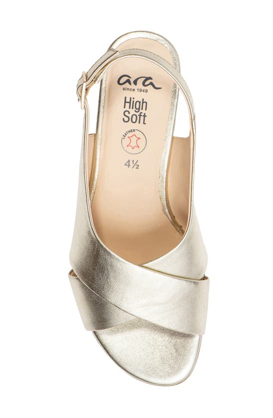 Ara Petunia Slingback Sandal In Platinum Metallic Calf