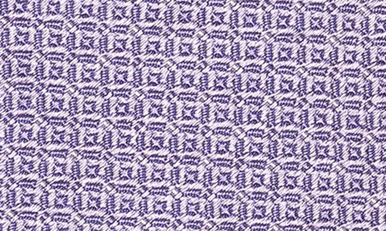 Shop Eton Tonal Geometric Pattern Silk Tie In Medium Purple