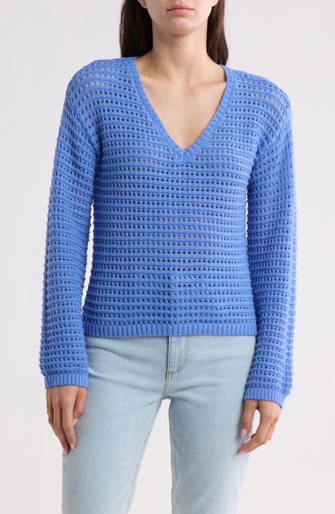 Open V-Neck Pullover Sweater