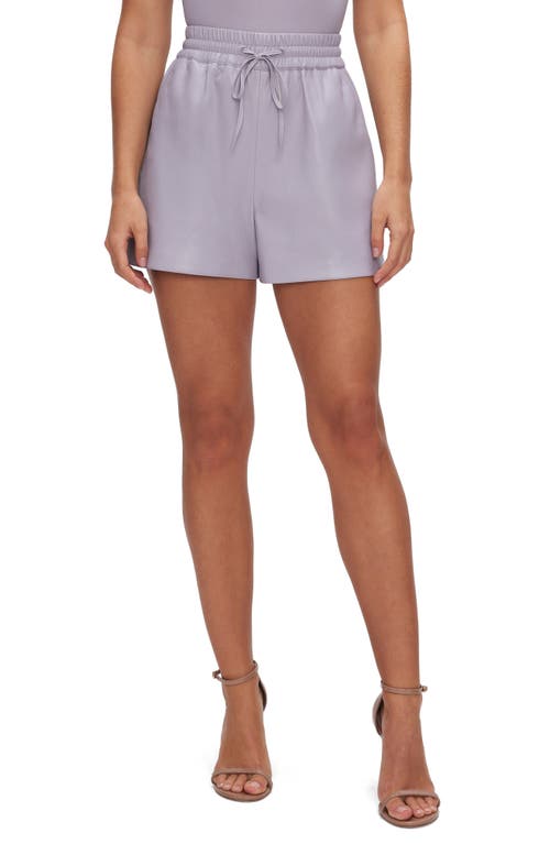 Good American Better Than Faux Leather Drawstring Shorts in Lilac Whisper002