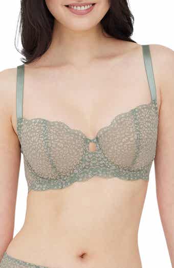 wearing the b.tempt'd Ciao Bella Balconette Bra in Pink Yarrow with tanga -  Victoria's Little Bra Shop