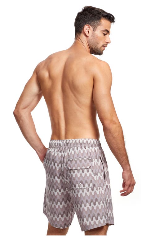 Gottex Men Beach Vibe 7" Swim Shorts In Multi Taupe