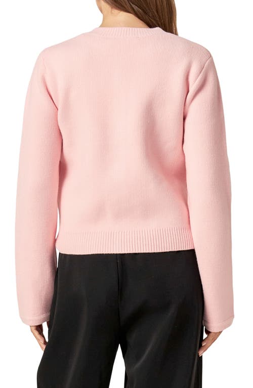 Shop English Factory Golden Button Cardigan In Light Pink
