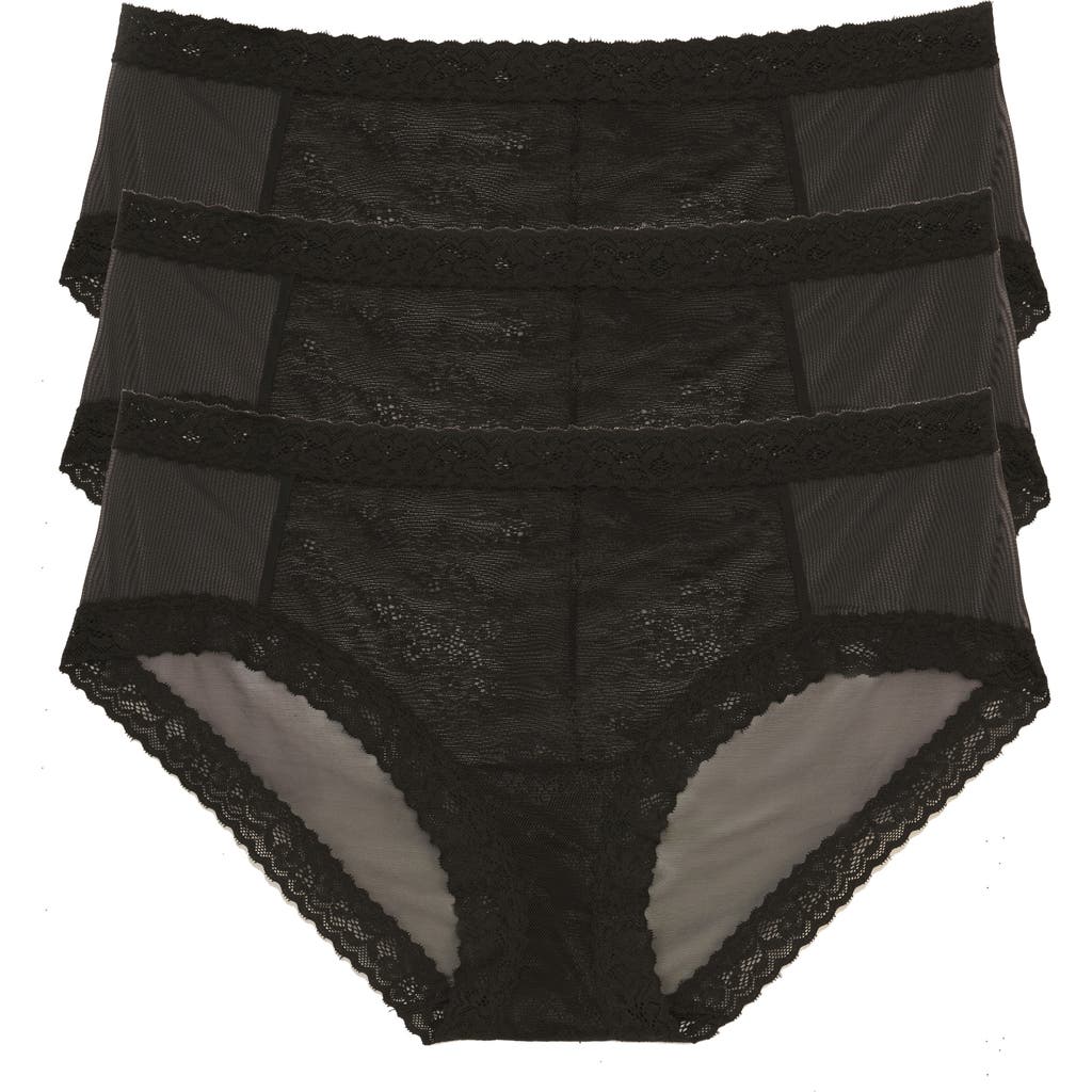 Natori Women's 3-pk. Escape Mesh Girl Brief Underwear In Black