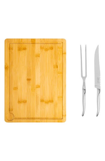 Shop French Home Laguiole Carving Board & Tools Set In Silver/stainless-steel