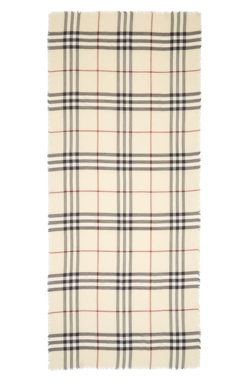 Burberry Check Lightweight Wool Scarf In Neutral