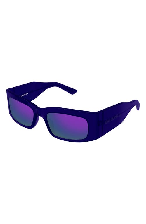 Shop Balenciaga 56mm Rectangular Sunglasses In Violet