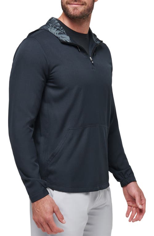 Shop Travismathew Hooded Quarter Zip Pullover In Black Floral