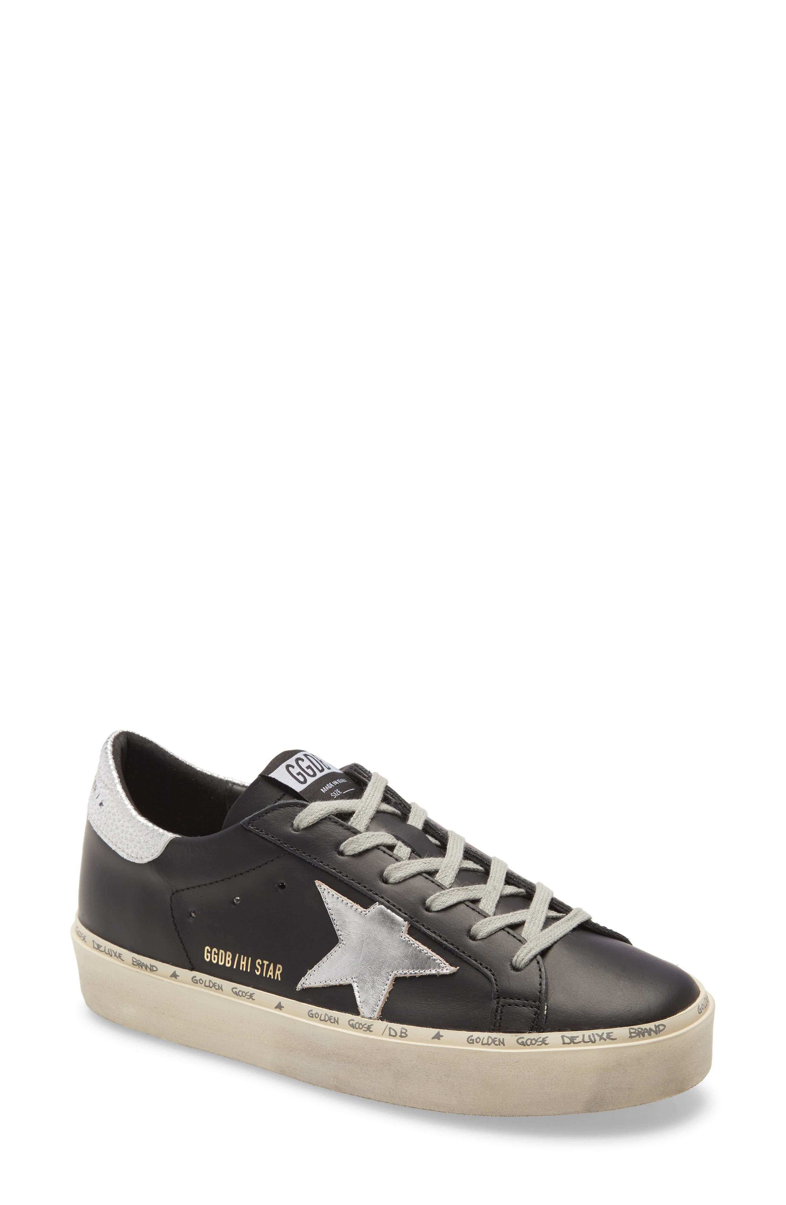 golden goose black platform sneakers