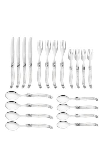 French Home 20-piece Laguiole Connoisseur Flatware Set In Pearl White